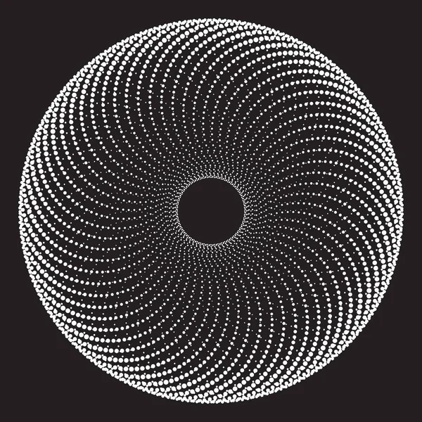 Motif Texture Spirale Vectorielle Demi Teinte Pointillée Stipple Dot Milieux — Image vectorielle