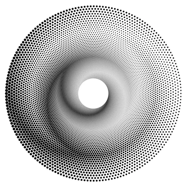 Patrón Textura Espiral Vectorial Semitono Punteado Stipple Dot Fondos Con — Archivo Imágenes Vectoriales