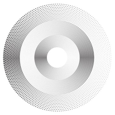 Noktalı Yarım Tonlu Vektör Döner Deseni ya da Doku. Altıgenli Nokta Arkaplanı