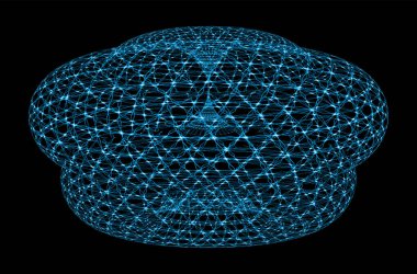 Soyut ağ hacimli yüzey. Evrenin yıldız haritasının stilize edilmiş görüntüsü