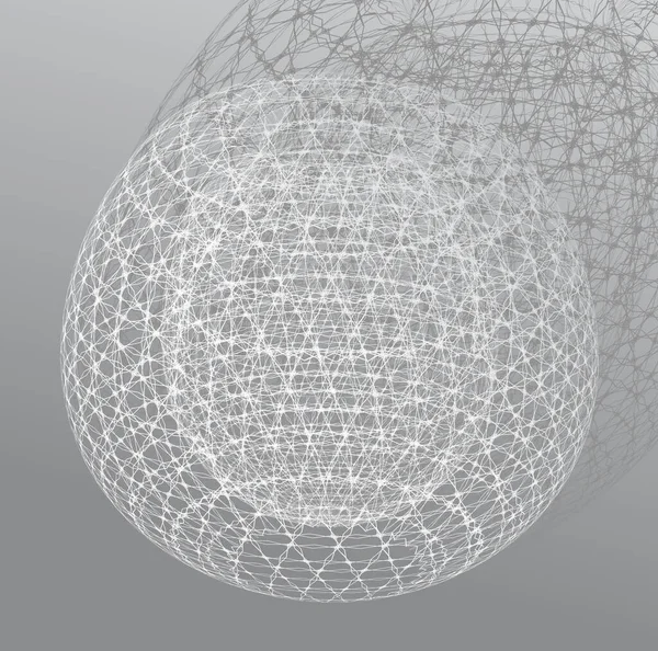 Abstrakte Netzvolumenoberfläche Stilisiertes Bild Einer Durchbrochenen Vase — Stockvektor