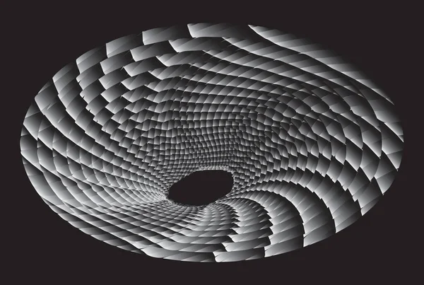 Тунель Або Червоточину Цифровий Каркасний Тунель Тунельна Сітка Абстрактний Фон — стоковий вектор