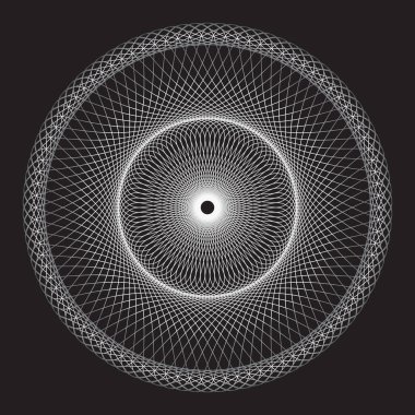 Mandala. Doğrusal vektör sarmal deseni ya da dokusu. Noktalama Doğrusal Tasarım Ögesi 