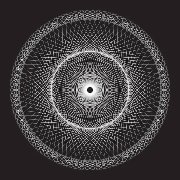 Мандала Линейный Векторный Спиральный Шаблон Текстура Стиппл Линейного Дизайна — стоковый вектор