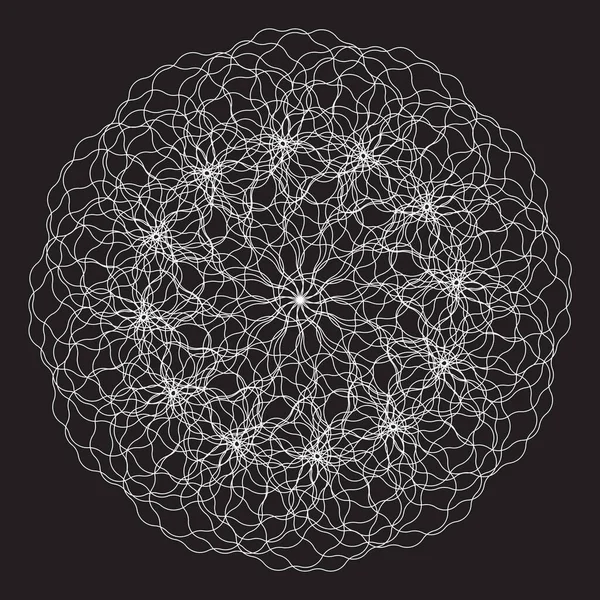 Mandala Liniowy Wzór Spiralny Wektora Lub Tekstury Stipple Liniowy Element — Wektor stockowy