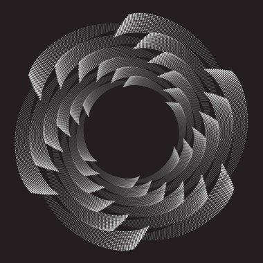 Mandala. Doğrusal vektör sarmal deseni ya da dokusu. Noktalama Doğrusal Tasarım Ögesi 