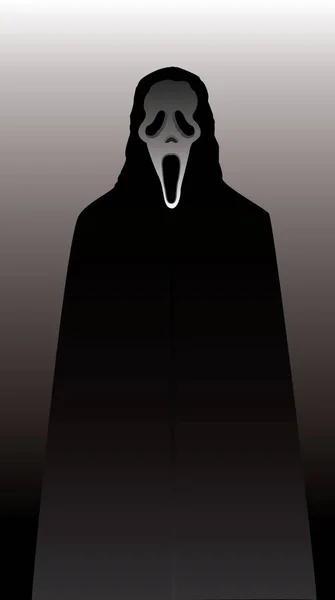 Τρομακτική Μάσκα Ουρλιαχτού Σκοτεινό Φόντο Εικονογράφηση Διανύσματος — Διανυσματικό Αρχείο