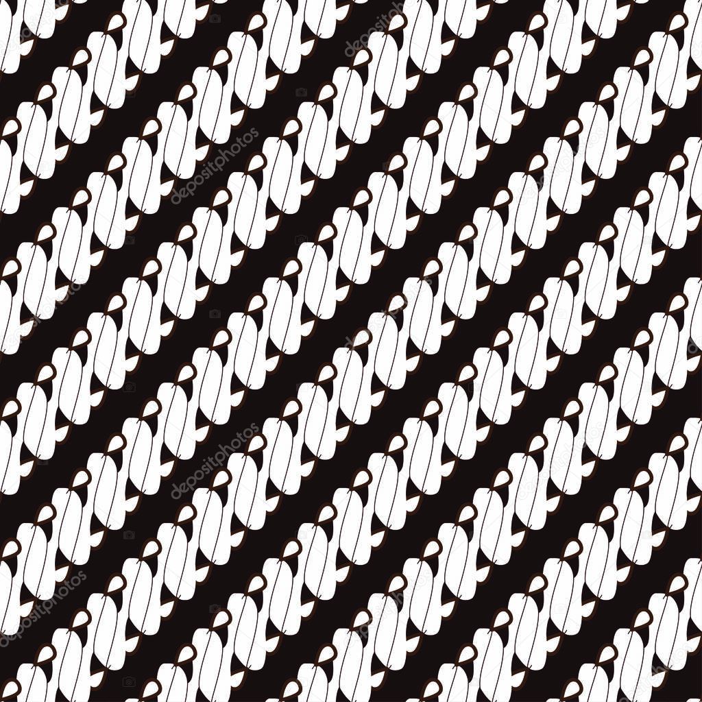Traditional Indonesian Batik Parang Seamless Pattern. Geometric Shape. 