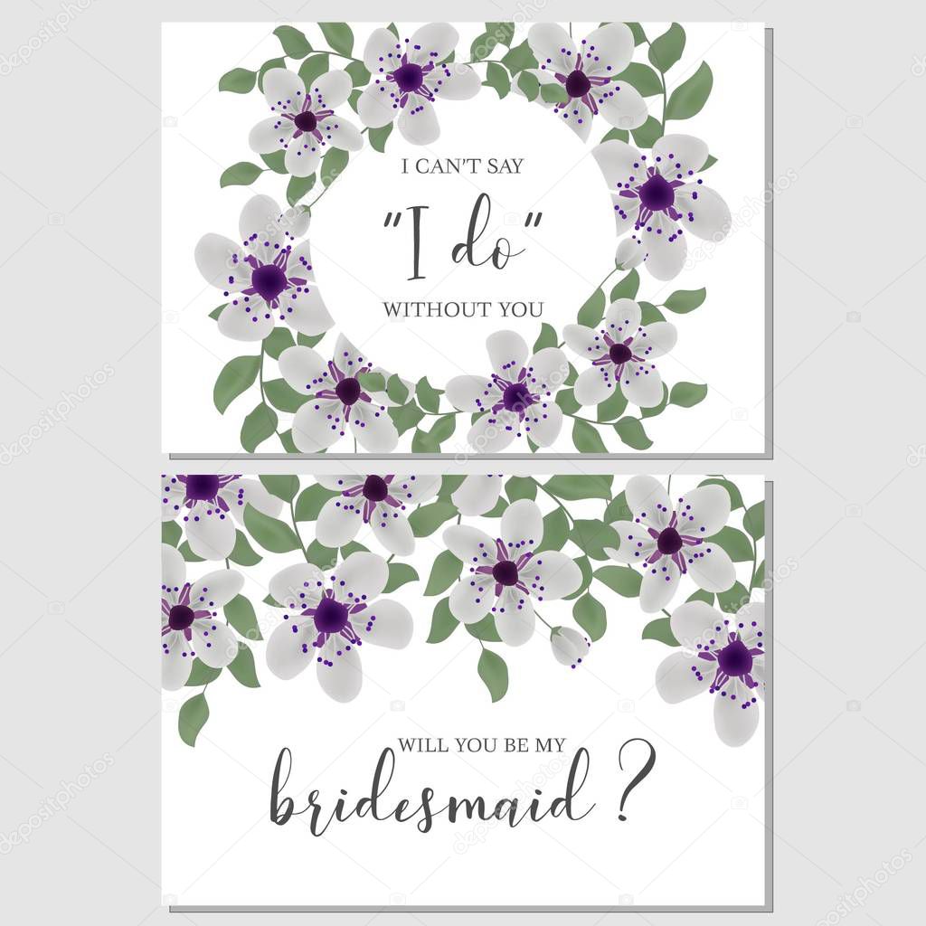 Floral wedding bridesmaid greeting card