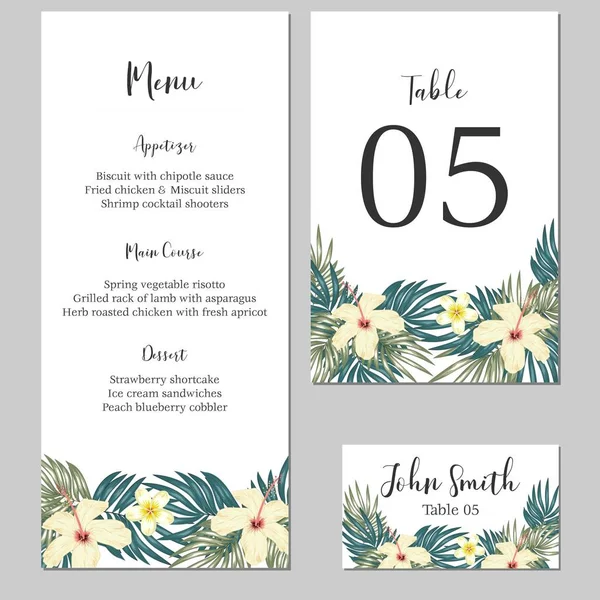 Modelo Cartão Convite Casamento Floral — Vetor de Stock