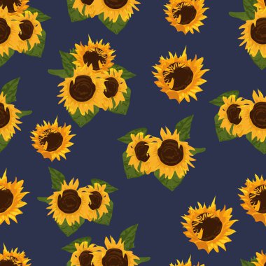 Ayçiçeği sarı çiçek arka plan ile Dikişsiz desen