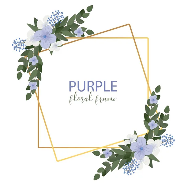 Purple floral frame with hydrangea flower for decoration