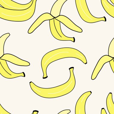 Sarı muzlu yemek deseni