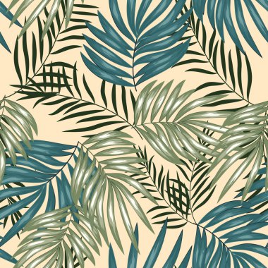 Basit tropikal yaprakları ile Çiçek desen