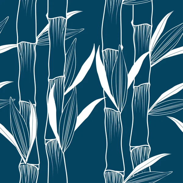 Nahtloser Monochromer Hintergrund Mit Bambus — Stockvektor
