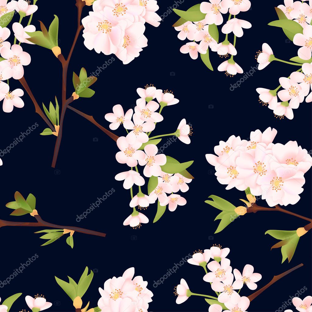white tender flowers seamless pattern 