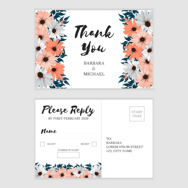 Belle Invitation Florale Illustration Vectorielle — Image vectorielle