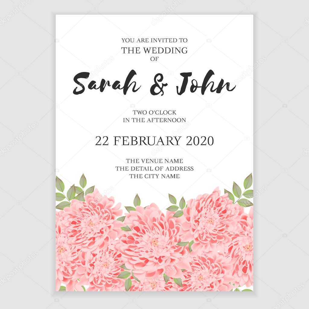 Beautiful floral invitation vector illustration 