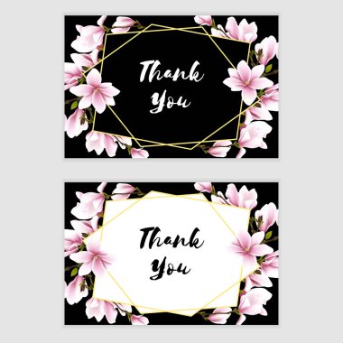 Güzel çiçek davetiye vektör illüstrasyon 