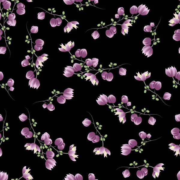 紫色の花柄ベクトルイラスト — ストックベクタ