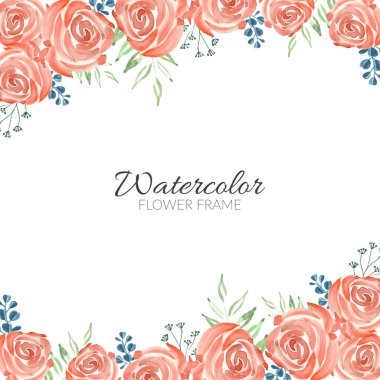 Çok amaçlı suluboya gül rengi çerçeve dekorasyonu