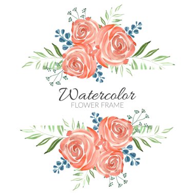 Gül çiçeği desenli suluboya resim