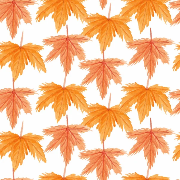 紅葉の水彩とシームレスなパターン — ストックベクタ
