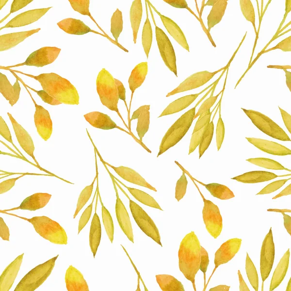 水彩斑斓的无缝图案秋叶 — 图库矢量图片