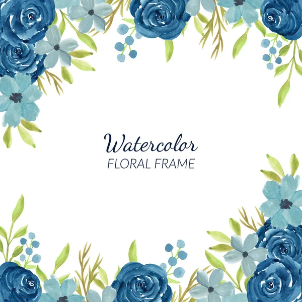 Rose Moldura Floral Ilustração Aquarela — Vetor de Stock