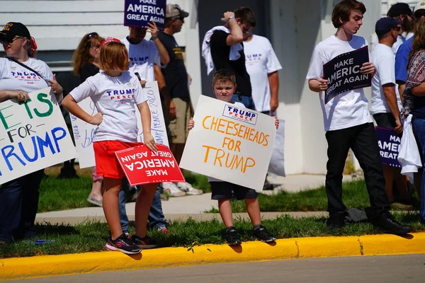 stock image 45th President Donald Trump supporters took to the sidewalk at the american legion building to show support for Vice President Mike Pence's arrival.