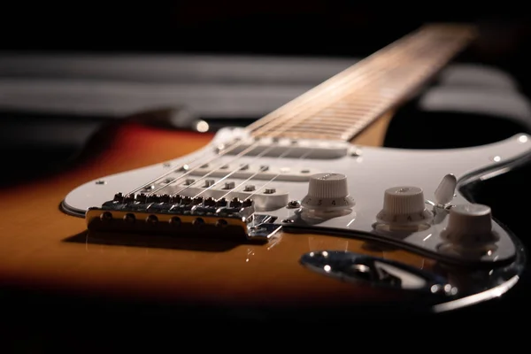 Close-up of a sunburst electric guitar — Stock Photo, Image