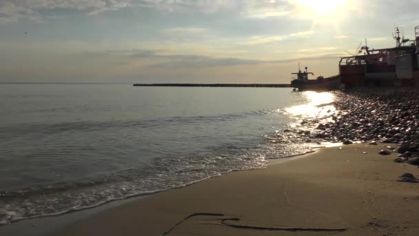 Plage Mer Baltique Peu Après Lever Soleil — Video