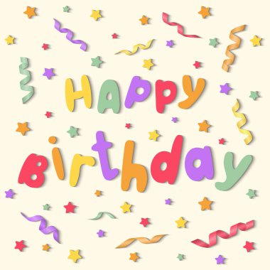 Yıldızlı ve konfetili renkli 