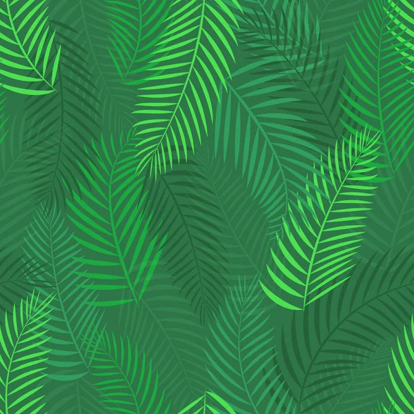 Las Ramas Verdes Palmera Selva Tropical Planta Tropical Patrón Sin — Vector de stock