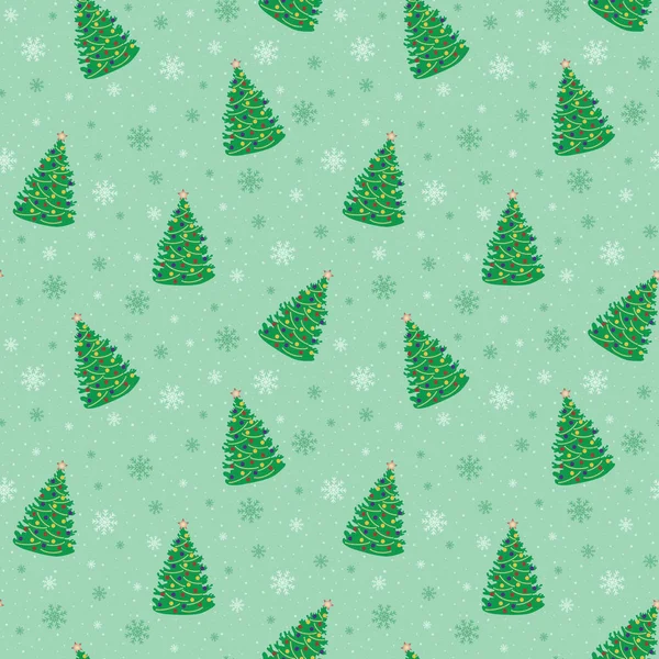 Árbol Navidad Con Bolas Estrellas Luces Copos Nieve Árbol Navidad — Vector de stock