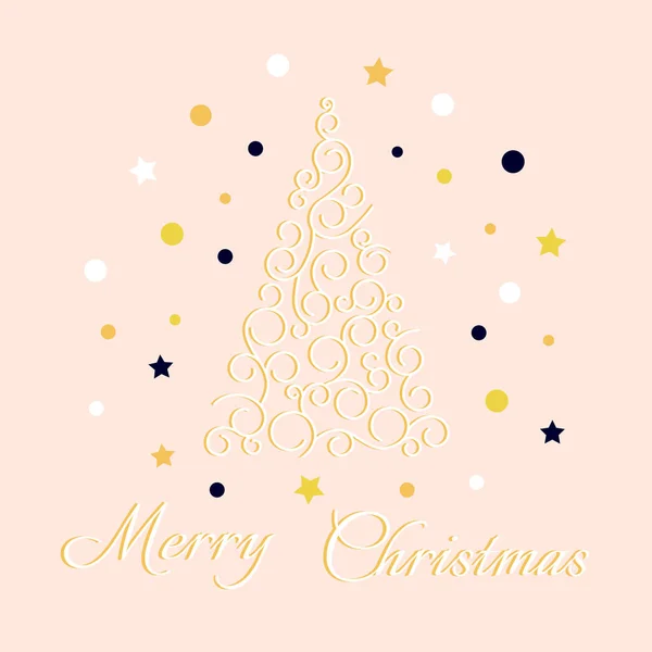 Klasik Noel ağacı. Monogram. Noel kartı. Noel süslemeleri.