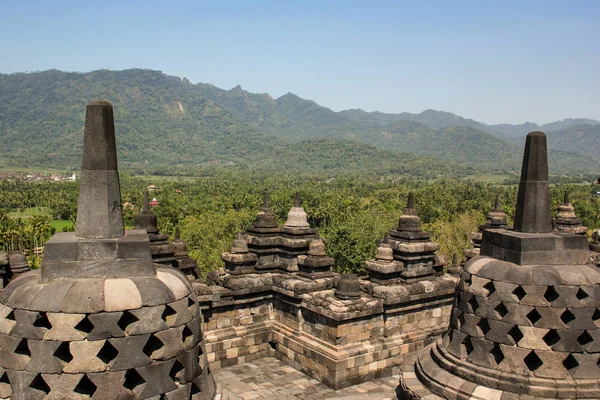 El complejo del templo de Borobudur. Java Island, Indonesia —  Fotos de Stock