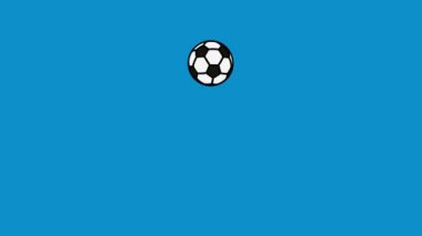 Zıplayan, futbol topu animasyon döngüsü, minimal tasarım, çizgi film