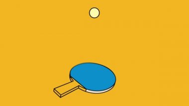 Ping pong kürek isabet zıplayan topu, animasyonlu döngü, minimal tasarım, çizgi film
