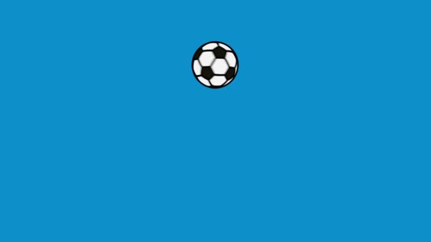 Ballon de football rebondissant et tournant, boucle animée, design minimal, dessin animé — Video