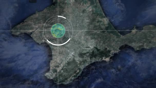 Sebastopol, la Crimea, el dron de vigilancia o el espionaje de cámaras de satélite — Vídeo de stock