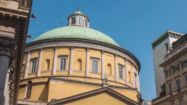 San Carlo Kilisesi Milano, Hyperlapse — Stok video