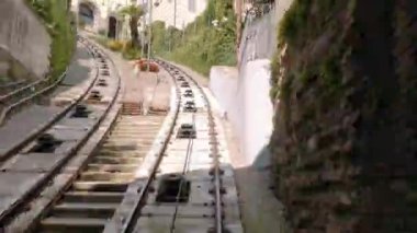 Bergamo füniküler cablecar iniş, timelapse