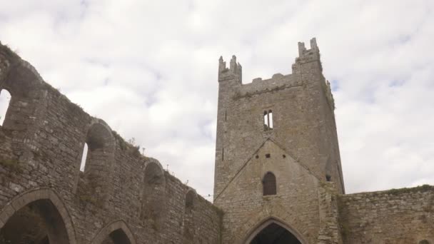 Ruins of Jerpoint cistercian abbey in Ireland — Stock Video