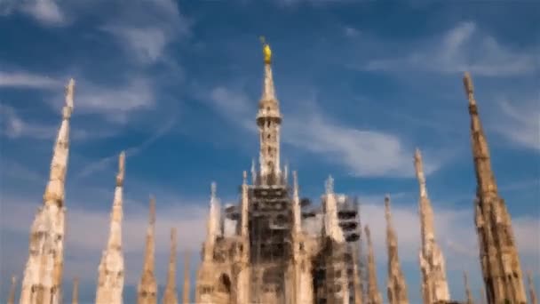 Milán Duomo střešní, animovaná ilustrace — Stock video