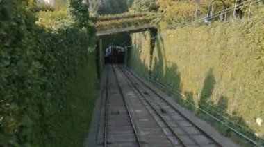 Bergamo füniküler cablecar yükselme, timelapse