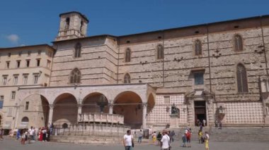 Perugia Katedrali ve Çeşme, Umbria, İtalya