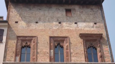 Piazza delle Erbe Mantua tüccar eski evin dekorasyon
