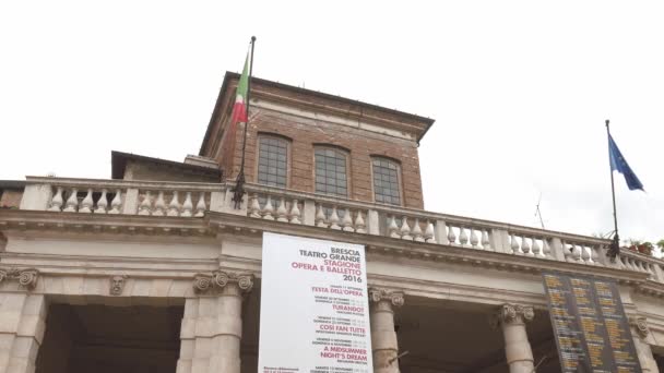 Brescia-Italië: Teatro Grande (groot theater) — Stockvideo