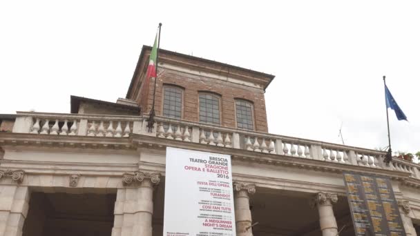 Brescia – Italy: Teatro Grande (Great Theatre) — Stock Video